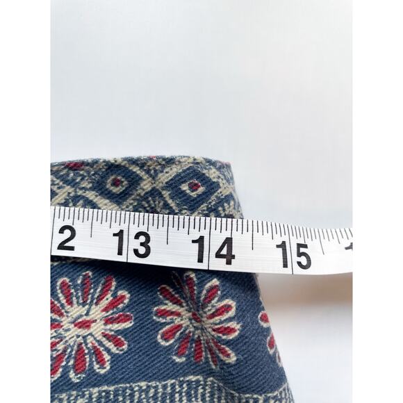 Vintage Vivaldi Jeanswear Blue Patterned Cotton Pencil Skirt Size 8 - Picture 8 of 9